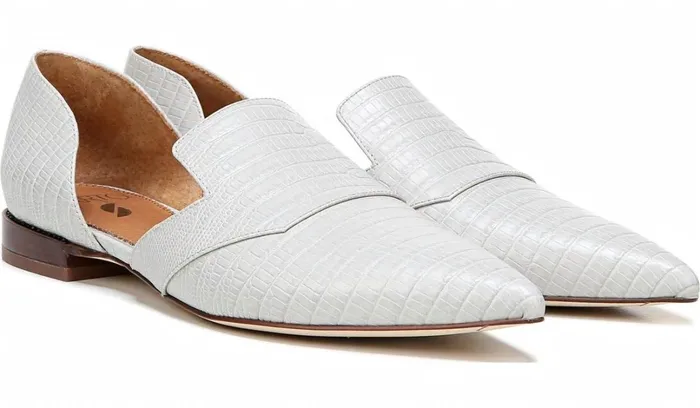 Loafers Women Franco Sarto Sarto Toby D039Orsay Flat Putty Snake Print Leather