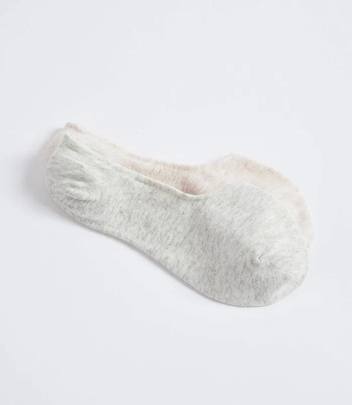 LOFT Essential No Show Sock Set Light Grey Melange Women Socks