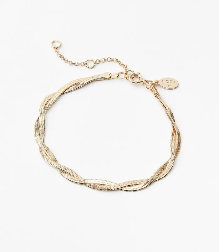 LOFT Herringbone Twist Bracelet Gold Women Jewelry
