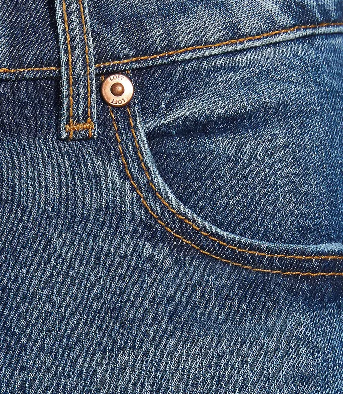 LOFT High Rise Fresh Cut Straight Crop Jeans In Authentic Dark Indigo Wash Authentic Dark Wash Women Jeans