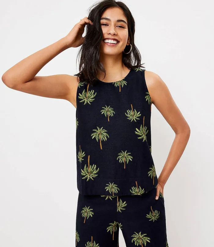 LOFT LOFT Beach Palm Swing Tank Forever Navy Women Swim and Beach