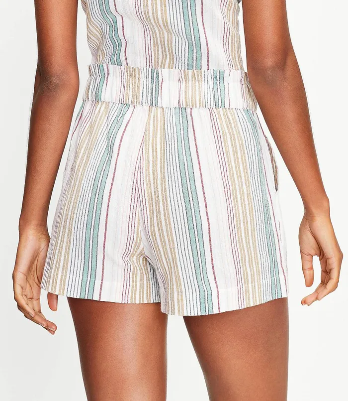 LOFT LOFT Beach Striped Shorts Whisper White Women Swim and Beach