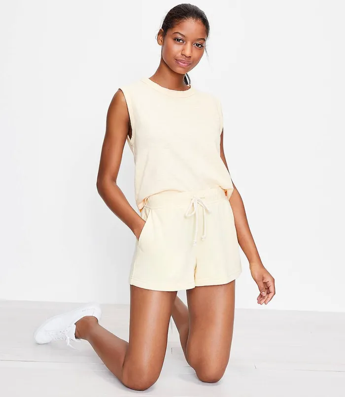 LOFT Lou and Grey Cozy Cotton Terry Shorts Neon Pink Women Pants