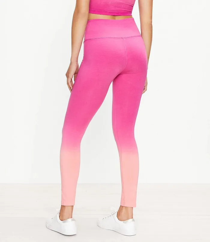 LOFT Lou and Grey Dip Dye High Rise Essential Leggings Lilac Punch Women Loungewear