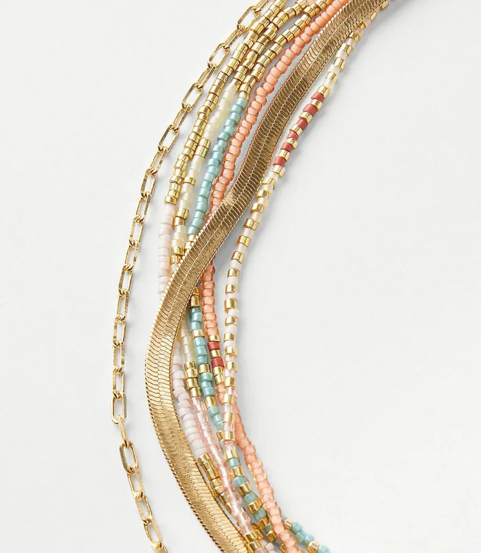 LOFT Multistrand Beaded Necklace Multi Women Jewelry