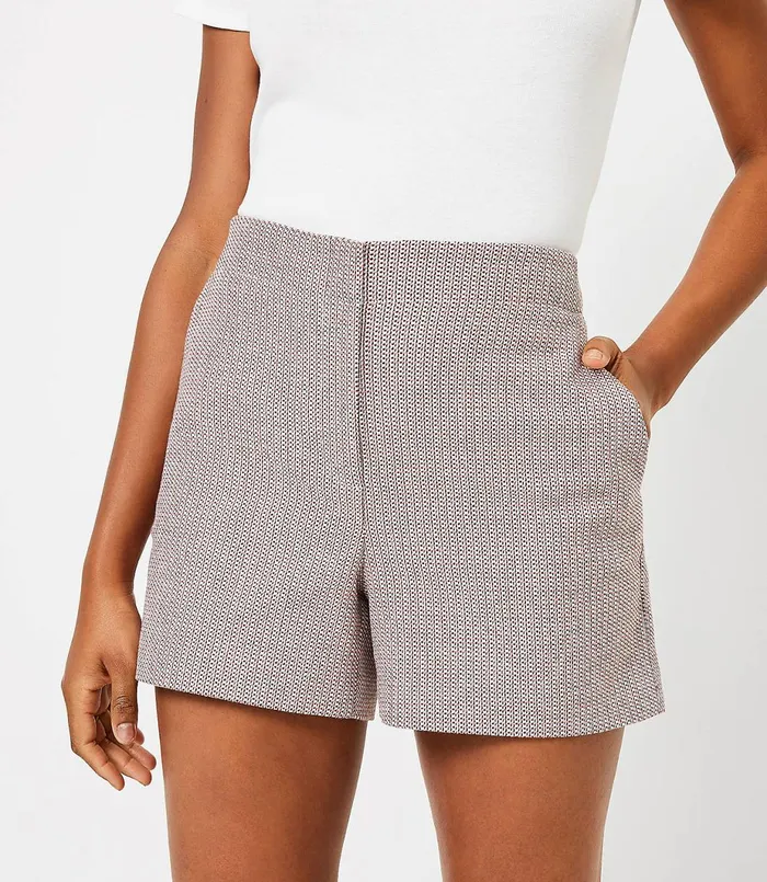 LOFT Structured Shorts In Tweed Pink Multi Women Shorts