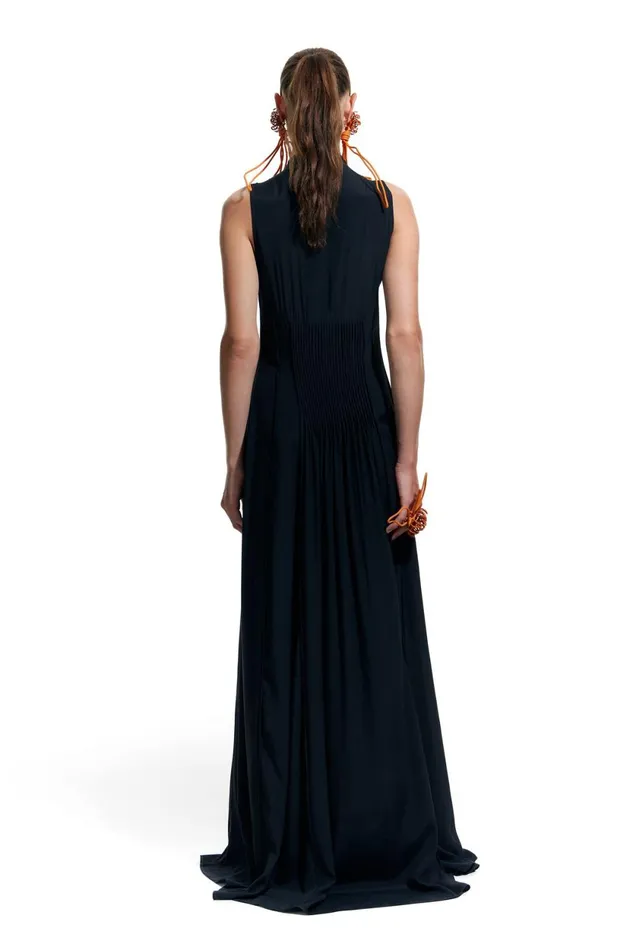 Long Black Minipleats Dress Black Women Bimba Y Lola Bimba Y Palomo Long Black Minipleats Dress Black Women Bimba Y Lola Bimba Y Palomo