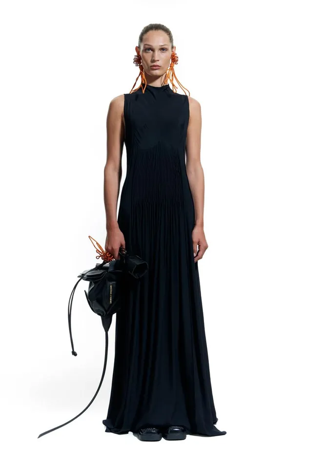 Long Black Minipleats Dress Black Women Bimba Y Lola Bimba Y Palomo Long Black Minipleats Dress Black Women Bimba Y Lola Bimba Y Palomo