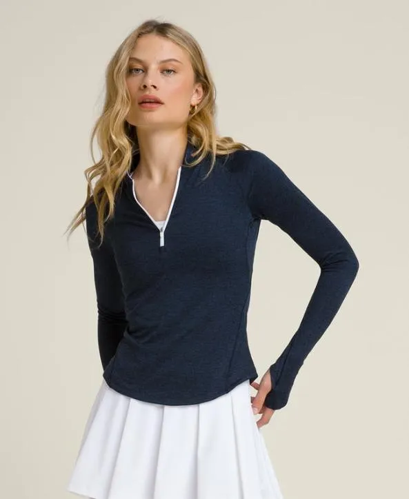 Long Sleeve Tops Women Wilson All Day Half Zip Classic Navy