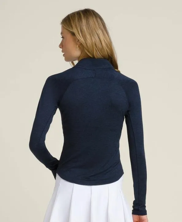 Long Sleeve Tops Women Wilson All Day Half Zip Classic Navy Long Sleeve Tops Women Wilson All Day Half Zip Classic Navy