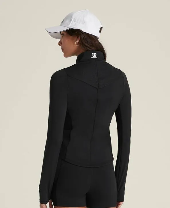 Long Sleeve Tops Women Wilson Doubles HalfZip Black Long Sleeve Tops Women Wilson Doubles HalfZip Black