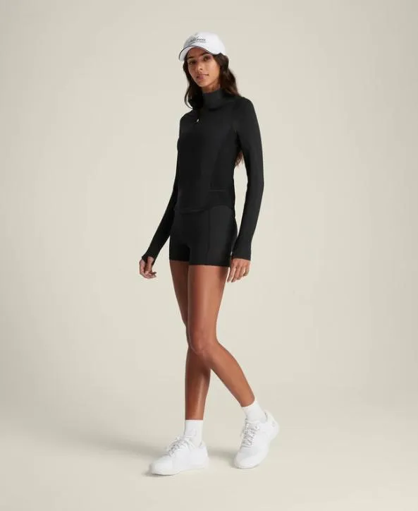 Long Sleeve Tops Women Wilson Doubles HalfZip Black Long Sleeve Tops Women Wilson Doubles HalfZip Black