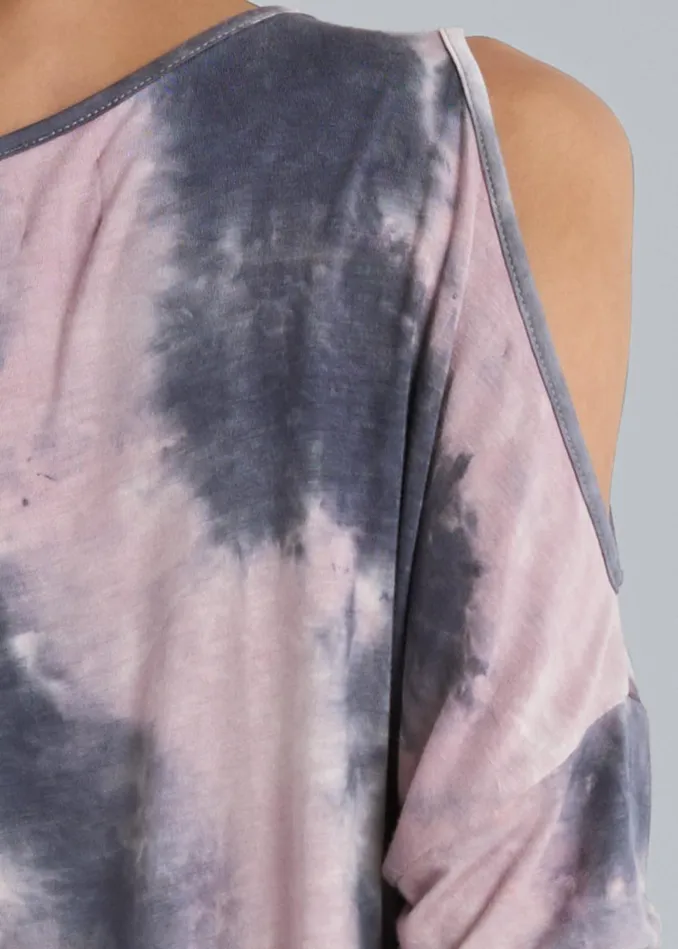 LOUNGE TIE DYE LOVE TOP Grey Multi Women VENUS Tops