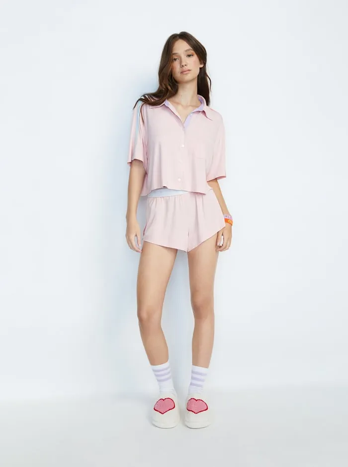 Loungewear Women Alice Olivia Big Feelings Madden Short Sleeve Set Rosy Pink