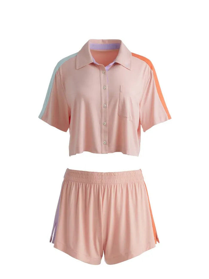 Loungewear Women Alice Olivia Big Feelings Madden Short Sleeve Set Rosy Pink