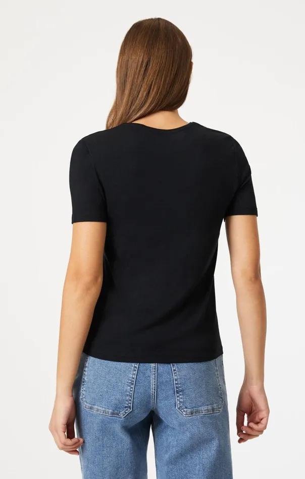 Luxe Crew Neck TShirt In Black Women Mavi Jeans Tops and TShirts Luxe Crew Neck TShirt In Black Women Mavi Jeans Tops and TShirts