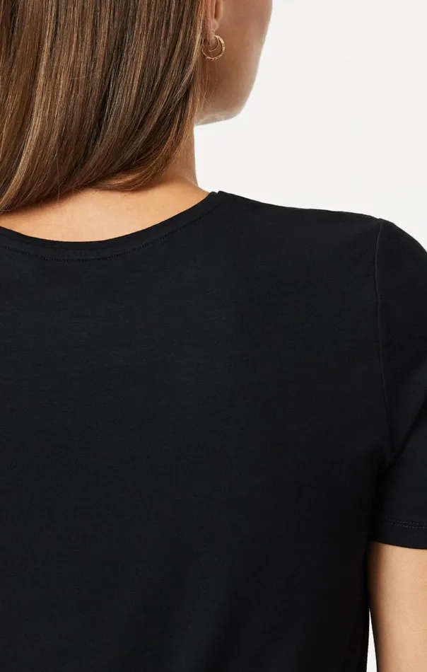 Luxe Crew Neck TShirt In Black Women Mavi Jeans Tops and TShirts Luxe Crew Neck TShirt In Black Women Mavi Jeans Tops and TShirts