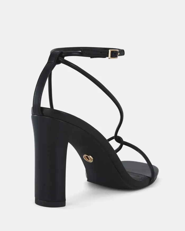MACERATA BLACK Open Toe Heels Party NOVO Shoes Women