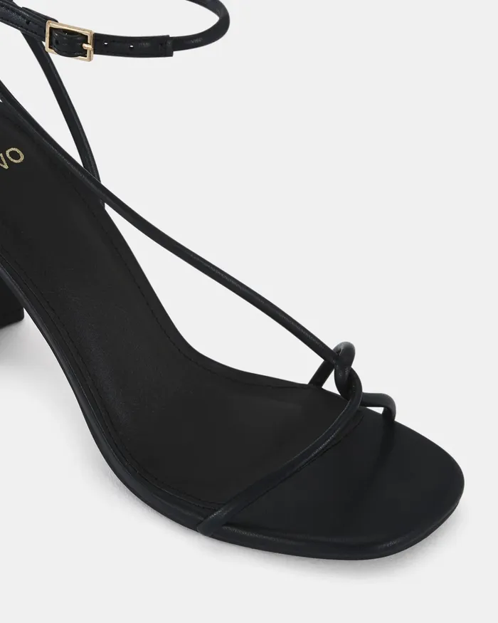 MACERATA BLACK Open Toe Heels Party NOVO Shoes Women