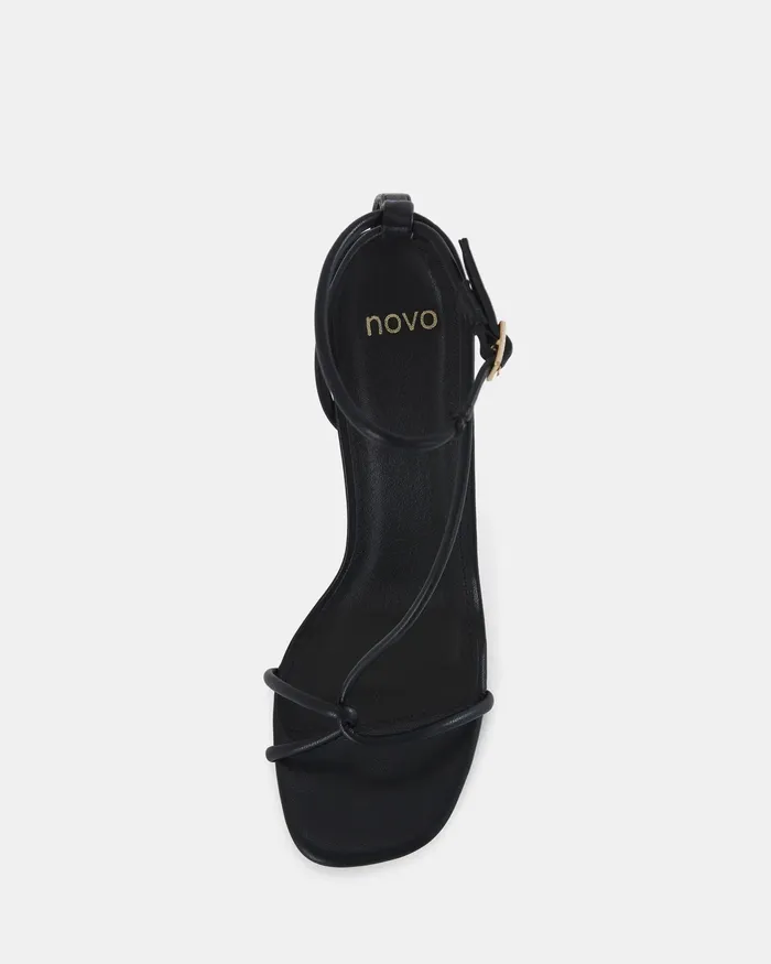 MACERATA BLACK Open Toe Heels Party NOVO Shoes Women