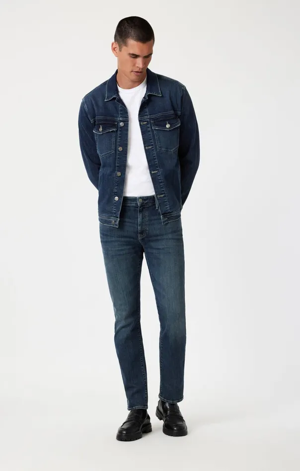 Marcus Slim Straight Leg In Dark Used Organic Vintage Men Mavi Jeans Denim