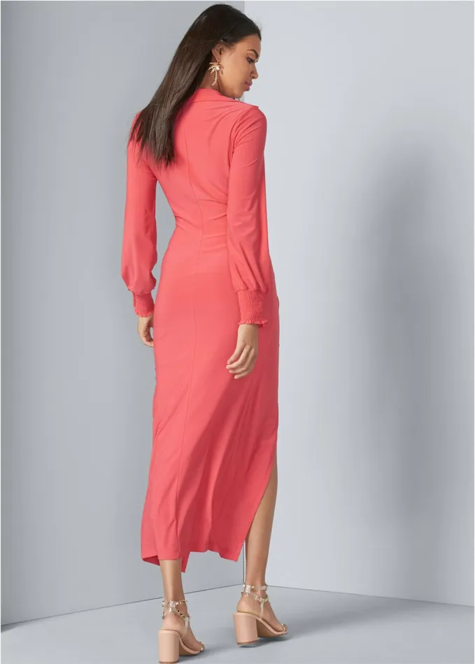 MAXI SHIRT DRESS Coral Women VENUS Casual Dresses
