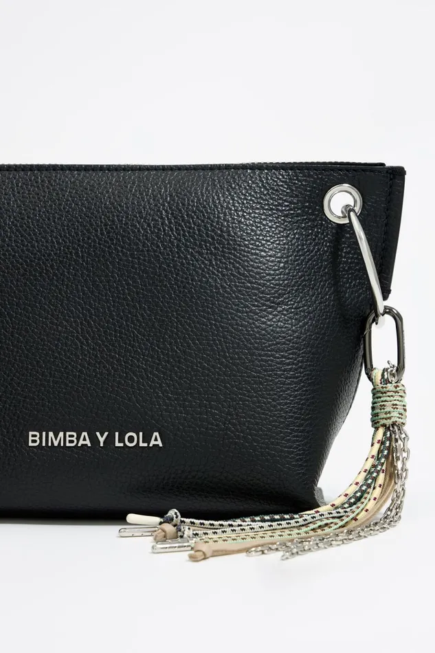 Medium Black Leather Trapezium Bag Black Women Bimba Y Lola Crossbody Bags Medium Black Leather Trapezium Bag Black Women Bimba Y Lola Crossbody Bags