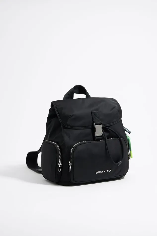 Medium Black Nylon Pocket Backpack Black Women Bimba Y Lola Backpacks And Bumbags Medium Black Nylon Pocket Backpack Black Women Bimba Y Lola Backpacks And Bumbags