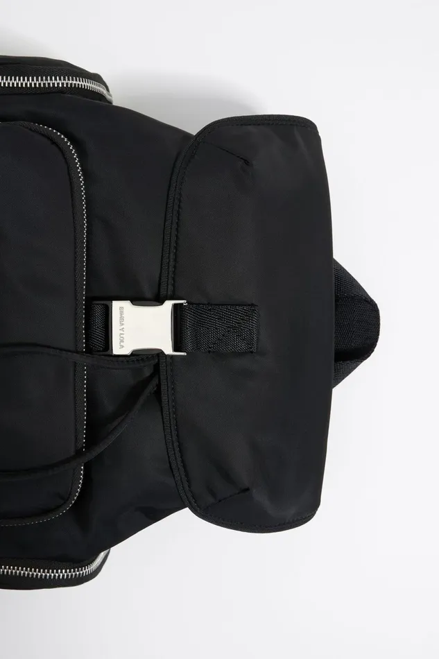 Medium Black Nylon Pocket Backpack Black Women Bimba Y Lola Backpacks And Bumbags Medium Black Nylon Pocket Backpack Black Women Bimba Y Lola Backpacks And Bumbags