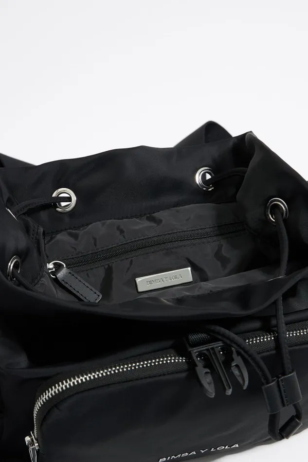 Medium Black Nylon Pocket Backpack Black Women Bimba Y Lola Backpacks And Bumbags Medium Black Nylon Pocket Backpack Black Women Bimba Y Lola Backpacks And Bumbags