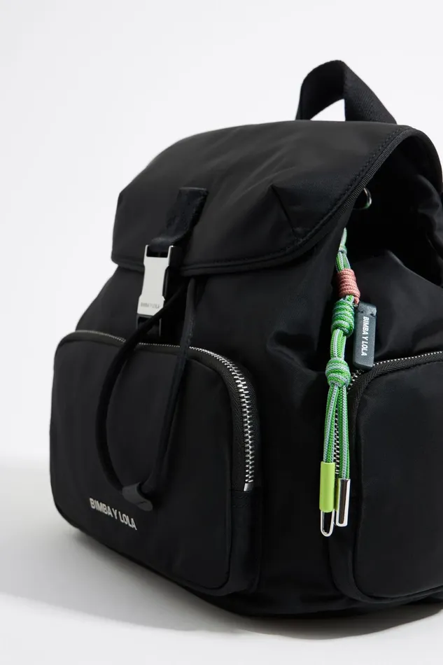 Medium Black Nylon Pocket Backpack Black Women Bimba Y Lola Backpacks And Bumbags Medium Black Nylon Pocket Backpack Black Women Bimba Y Lola Backpacks And Bumbags