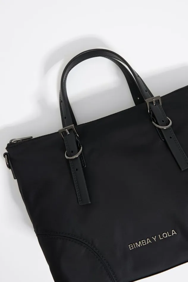 Medium Black Nylon Shopper Bag Black Women Bimba Y Lola Shoppers Medium Black Nylon Shopper Bag Black Women Bimba Y Lola Shoppers