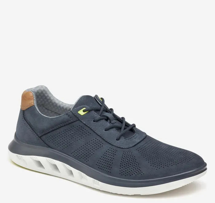 Men Activate UThroat Navy Nubuck JohnstonandMurphy LaceUps