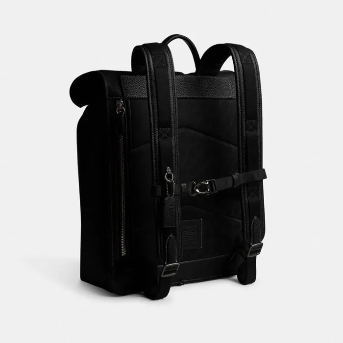 Men Backpacks Coach Beck Roll Top Backpack Black