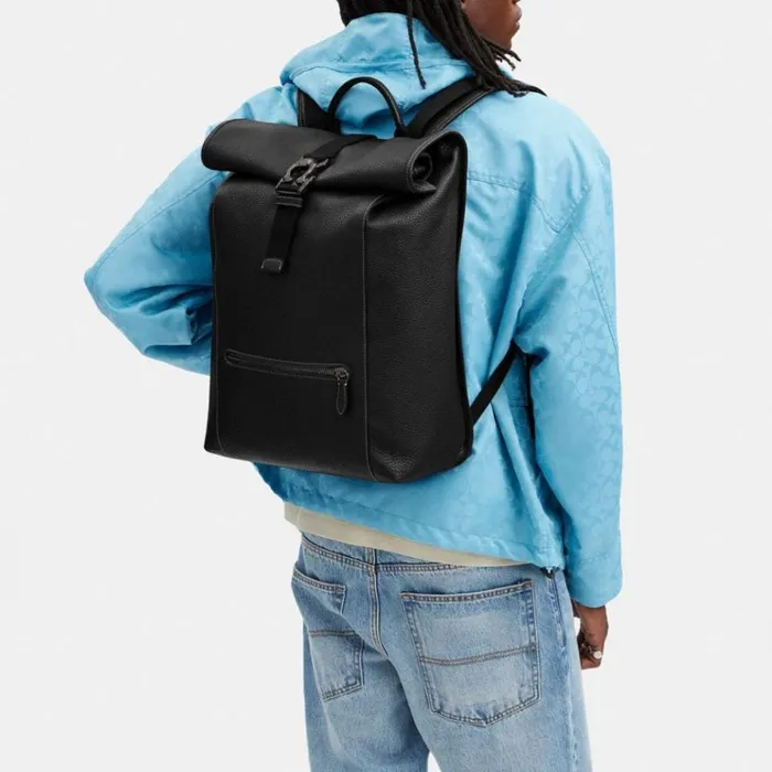 Men Backpacks Coach Beck Roll Top Backpack Black