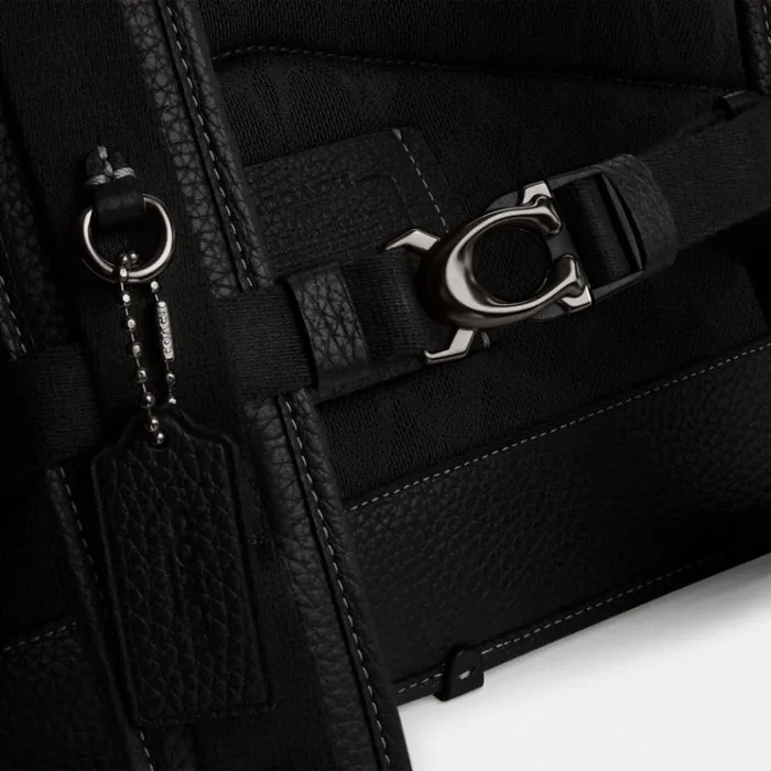 Men Backpacks Coach Beck Roll Top Backpack Black