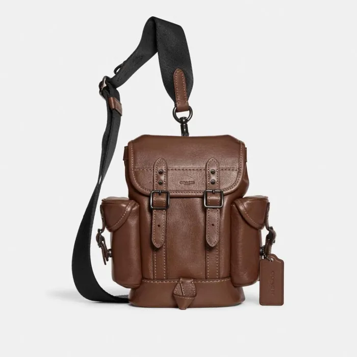Men Backpacks Coach Hitch Backpack 13 Dark Saddle