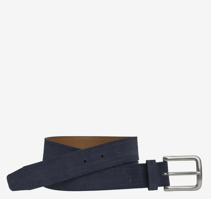 Men Baldwin Belt Navy English Suede JohnstonandMurphy Belts
