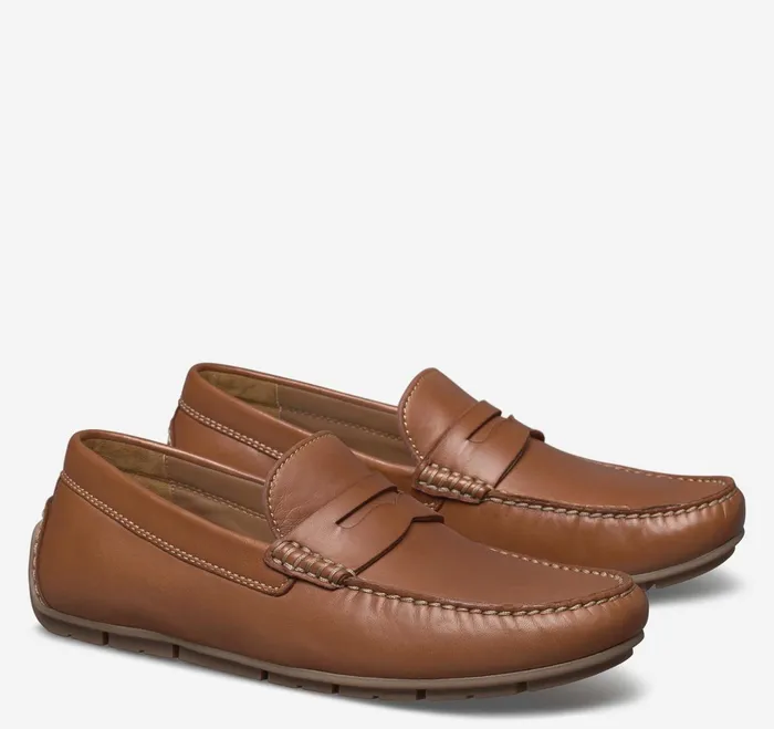 Men Baldwin Driver Penny Loafer Cognac Sheepskin JohnstonandMurphy SlipOns and Loafers Men Baldwin Driver Penny Loafer Cognac Sheepskin JohnstonandMurphy SlipOns and Loafers