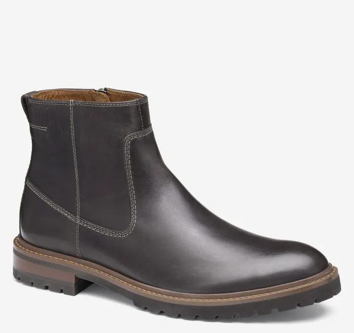 Men Barrett Zip Boot Charcoal Full Grain JohnstonandMurphy SlipOns and Loafers Men Barrett Zip Boot Charcoal Full Grain JohnstonandMurphy SlipOns and Loafers