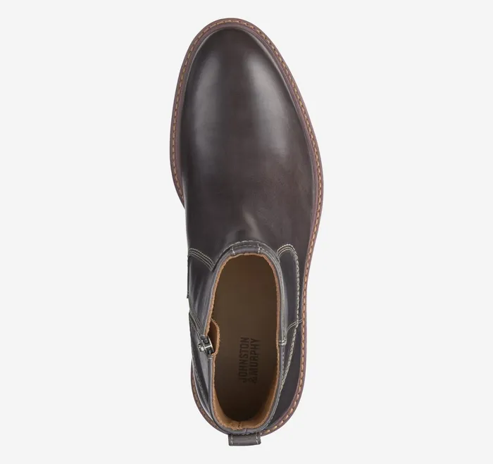 Men Barrett Zip Boot Charcoal Full Grain JohnstonandMurphy SlipOns and Loafers Men Barrett Zip Boot Charcoal Full Grain JohnstonandMurphy SlipOns and Loafers
