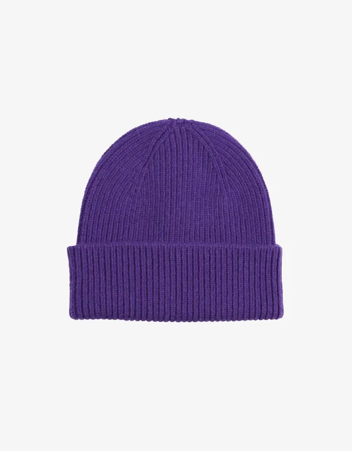 Men Beanies Colorful Standard Merino Wool Beanie Ultra Violet