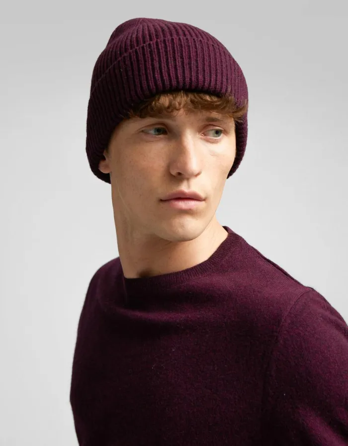 Men Beanies Colorful Standard Merino Wool Beanie Ultra Violet