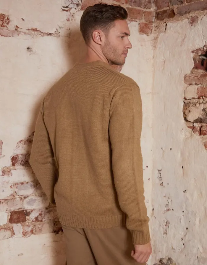 Men Beige Knitted VNeck Cardigan Threadbare Cardigans Men Beige Knitted VNeck Cardigan Threadbare Cardigans