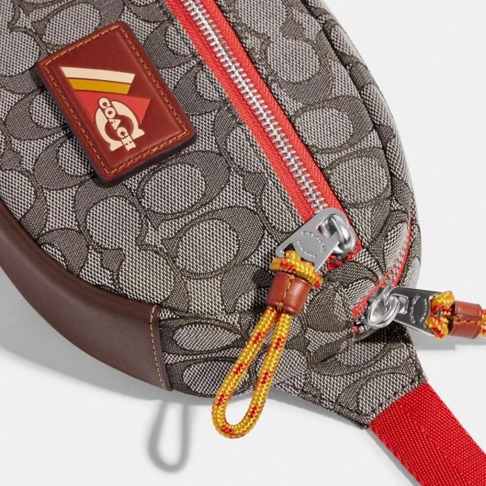 Men Belt Bags Coach Utility Belt Bag In Signature Jacquard Oak