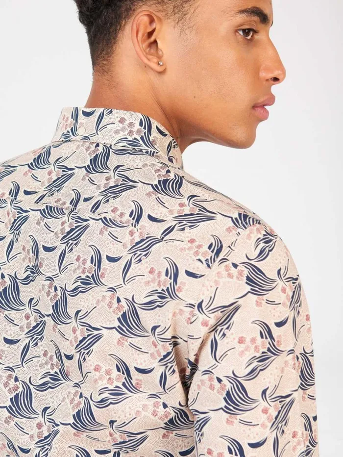 Men Ben Sherman Archive Print Shirts Art Nouveau Floral Print 8211 Fog Men Ben Sherman Archive Print Shirts Art Nouveau Floral Print 8211 Fog