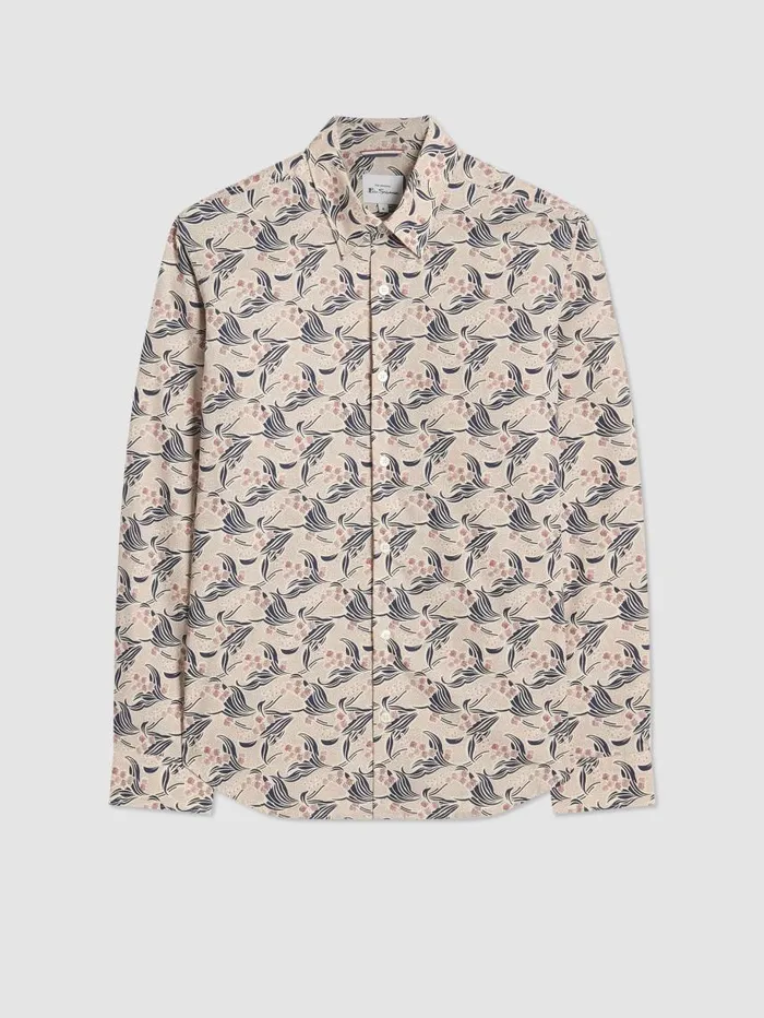 Men Ben Sherman Archive Print Shirts Art Nouveau Floral Print 8211 Fog Men Ben Sherman Archive Print Shirts Art Nouveau Floral Print 8211 Fog