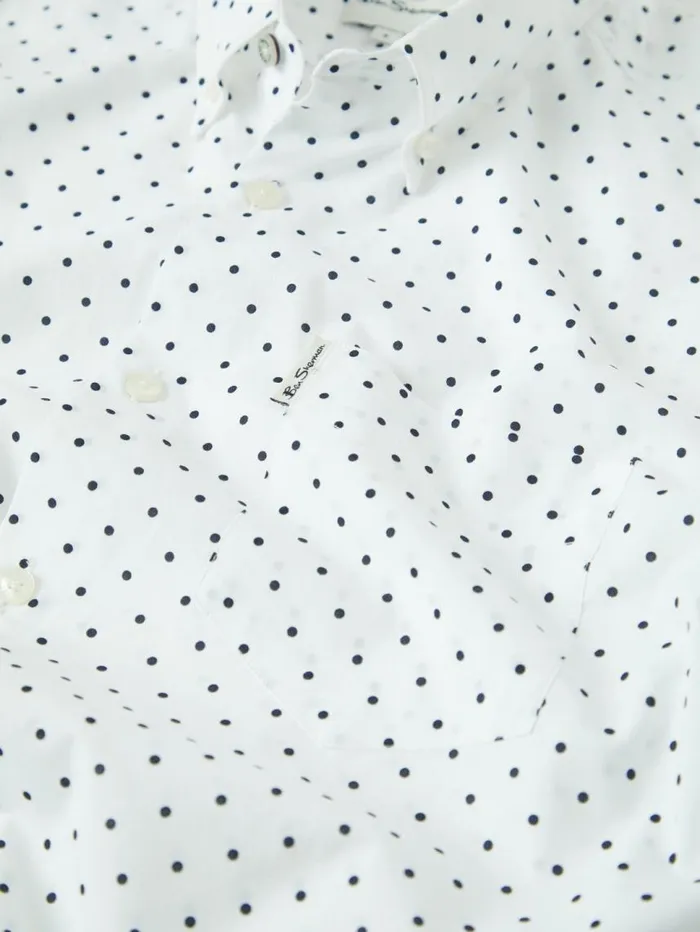 Men Ben Sherman Archive Print Shirts White Polka Dot Print LongSleeve Shirt Men Ben Sherman Archive Print Shirts White Polka Dot Print LongSleeve Shirt