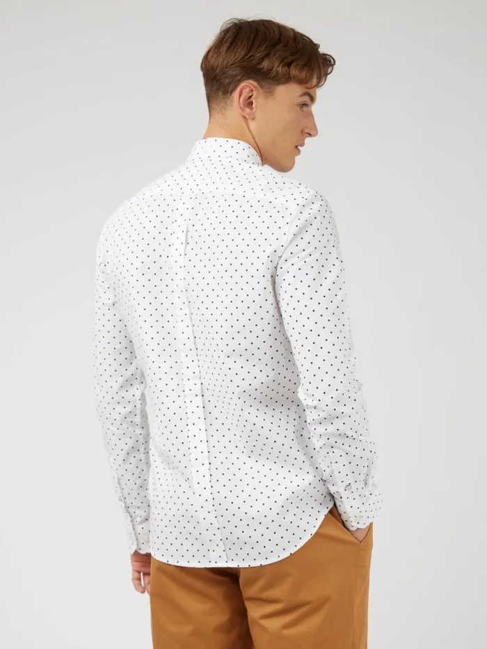 Men Ben Sherman Archive Print Shirts White Polka Dot Print LongSleeve Shirt Men Ben Sherman Archive Print Shirts White Polka Dot Print LongSleeve Shirt