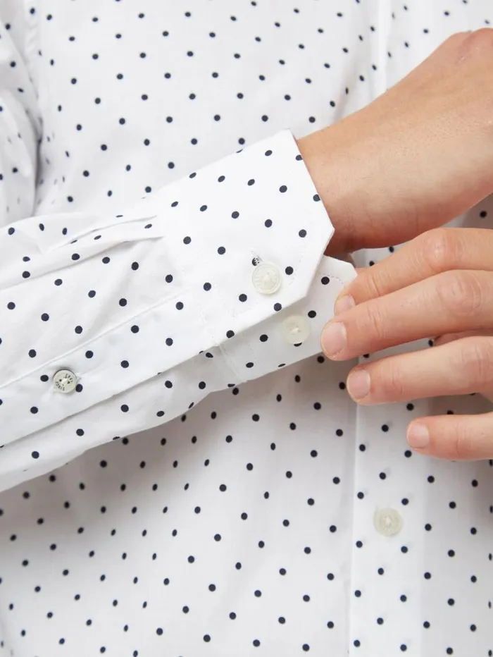 Men Ben Sherman Archive Print Shirts White Polka Dot Print LongSleeve Shirt Men Ben Sherman Archive Print Shirts White Polka Dot Print LongSleeve Shirt